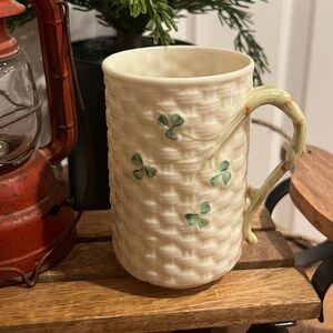 Belleek Shamrock Ireland Basketweave Tea/Coffee Cup